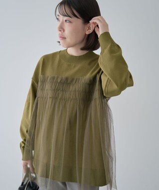 Green Parks チュールドッキングプルオーバー Khaki