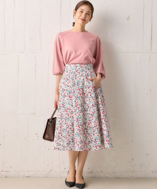 組曲 【23AW】フラワープリント ドラマティック スカート ピンク系5