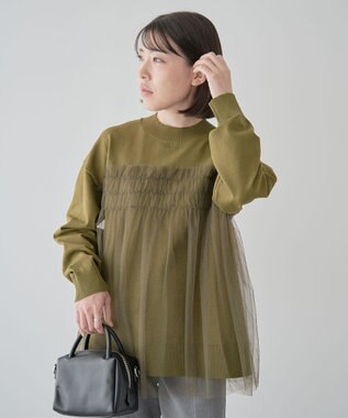Green Parks チュールドッキングプルオーバー Khaki