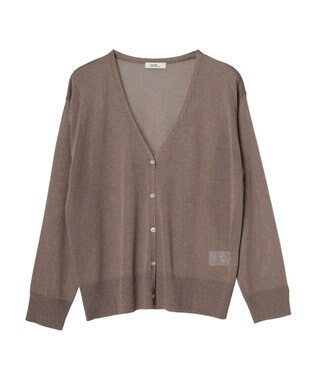 earth music&ecology ラメ入りニットカーディガン Brown