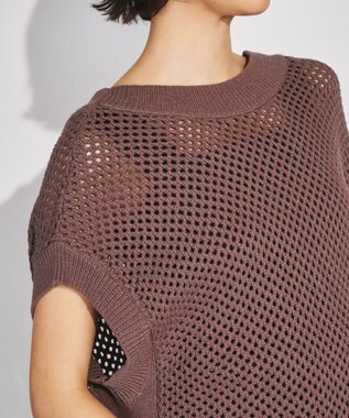 GRACE CONTINENTAL メッシュ2wayニットトップ ブラウン