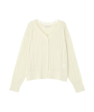 Green Parks レースドッキングニットカーディガン