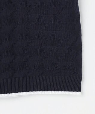 23区GOLF 【WOMEN】フラッグジャガードニットポロシャツ ストレッチ 半袖 ネイビー系