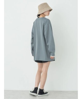 earth music&ecology ヘリンボーン調Ｖネックカーディガン Blue Gray