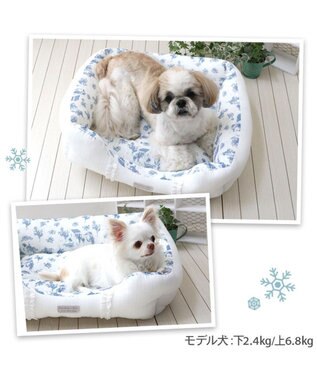 PET PARADISE ペットパラダイス クールカドラー 《トワルドジュイ柄》 四角型 Ｍ ホワイト×ブルー