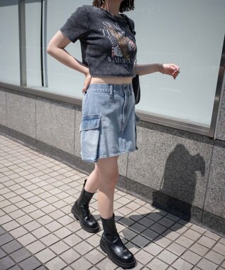 WEGO ヴィンテージウォッシュグラフィックリブT スミクロ