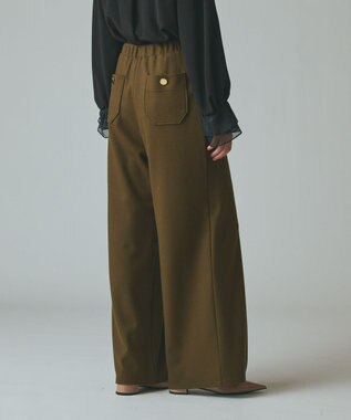 GRACE CONTINENTAL ウールジャージパンツ カーキ