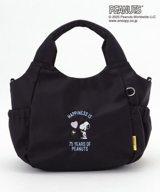 Y'SACCS SNOOPYデザイン　ギャザー2wayミニトート ブラック