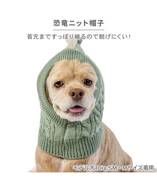 PET PARADISE ペットパラダイス ニット 帽子 《恐竜》 中型犬 大型犬 グリーン