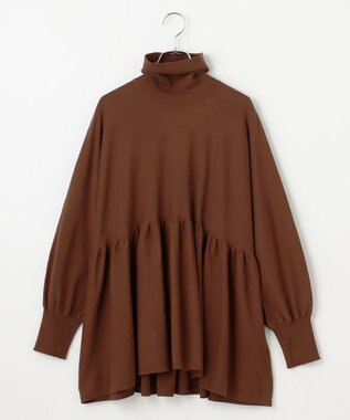 #Newans 【洗える】ペプラムデザインワイドシルエットプルオーバー ブラウン