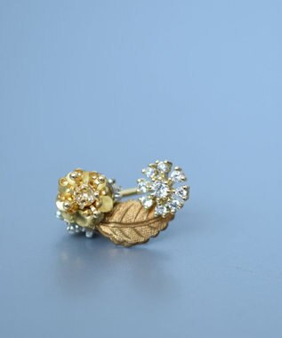 monshiro 【スワロフスキー】アリウムプチ ピアス ホワイト×ゴールド