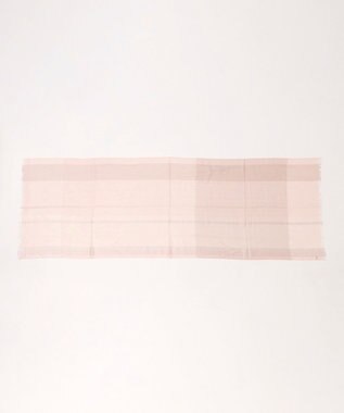 MOONBAT FURLA ラメ入りブロックチェックストール ペールピンク