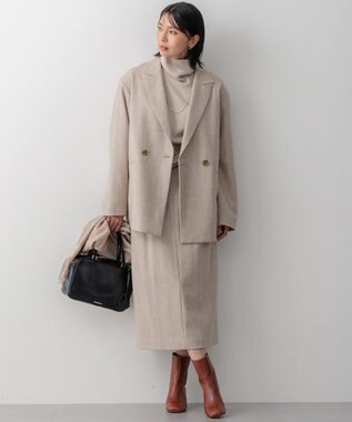 23区 カシミヤ チェック マフラー ベージュ系