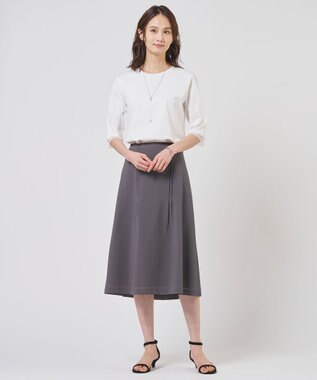 J.PRESS LADIES S シアーブロックチェック フレア スカート グレー系