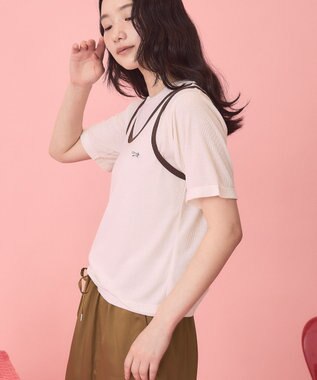AMERICAN HOLIC 【PENNEY'S】配色タンクトップ+Tシャツ Ivory