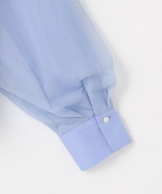 ANY L クロップドチュールコンビシャツ ブルー