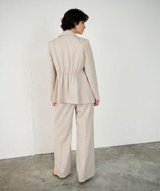GRACE CONTINENTAL 麻調バックギャザージャケット ベージュ