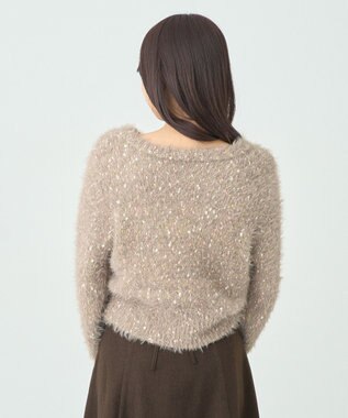 earth music&ecology ジャンボノットシャギーニットプルオーバー Pink Beige