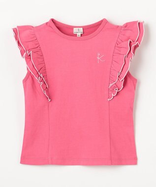 組曲 KIDS 【110-140㎝】 フルールフリルTシャツ ローズ