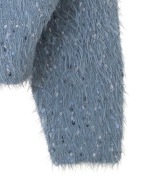 earth music&ecology ジャンボノットシャギーニットプルオーバー Light Blue