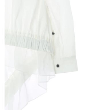YECCA VECCA シアーMIXアシメシャツ Off White