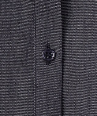 ICB 【洗える】リアクティブソフトデニム バンドカラーシャツ インディゴ系