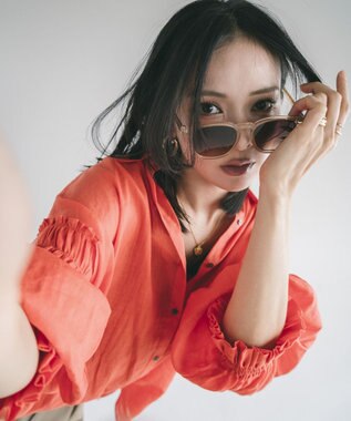 YECCA VECCA 綿麻シアーボリュームギャザーシャツ Off White