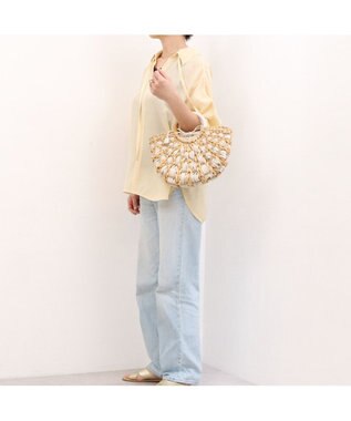 UNBILLION カシュカシュ cachecache / バンクワンコンビラウンドカゴバッグ アイボリー