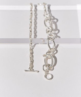 AMERICAN HOLIC 切替チェーンマンテルネックレス Silver