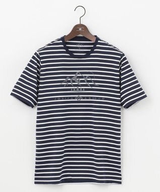 JOSEPH ABBOUD MOUNTAIN 【UNISEX】ギザンティ天竺ボーダー Tシャツ ネイビー系2