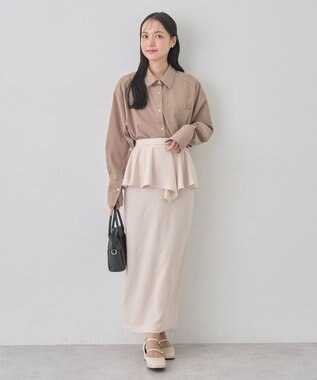 earth music&ecology ２ｗａｙマントスリーブシャツ Mocha