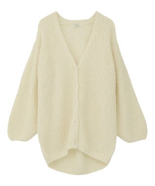 earth music&ecology スパンコールブークレカーディガン Ivory