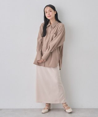 earth music&ecology ２ｗａｙマントスリーブシャツ Mocha