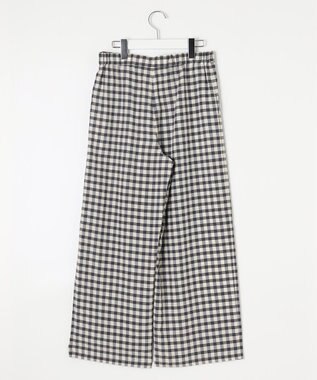 J.PRESS LADIES S 【洗える】アセVisギンガム イージー パンツ スレート×ベージュ系
