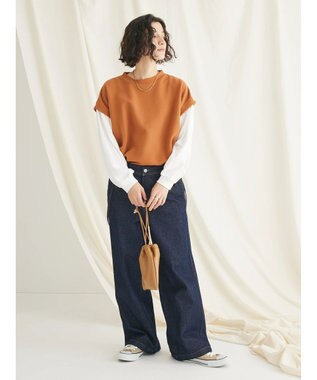 CRAFT STANDARD BOUTIQUE 起毛ワッフルレイヤード風プルオーバー Orange