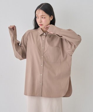 earth music&ecology ２ｗａｙマントスリーブシャツ Mocha