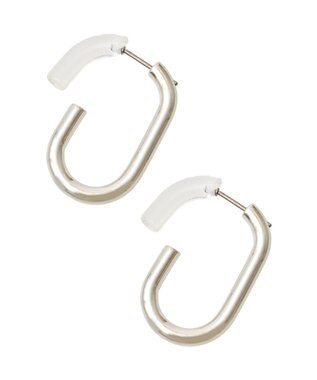 Green Parks ・ＨＡＬＦ　ＴＩＭＥ　ユニッククリアフープピアス Silver