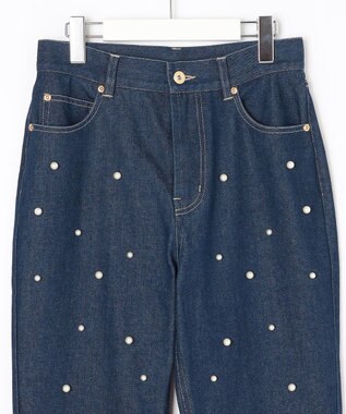 Feroux ランダムパールデニム パンツ ネイビー系