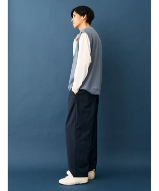 CRAFT STANDARD BOUTIQUE 梨地カットベスト＋Ｌ／Ｓ　ＴＥＥーＳＥＴ Blue