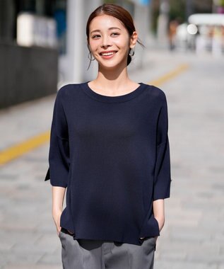 ANY SIS L 【アイスタッチ】ボートネックニット プルオーバー