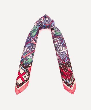 LIBERTY. ビッグ スモーク シルクツイルスカーフ 45 ピンク