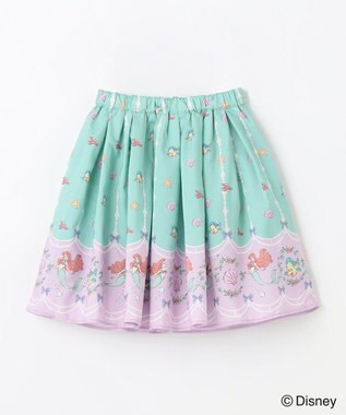 ANY KIDS 【ディズニープリンセス】総柄 プリント スカート ミント<アリエル>
