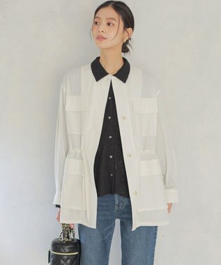 組曲 【WEB限定】フラワーチュールブラウスライク カットソー ブラック系