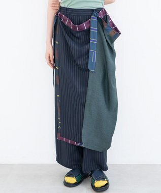 COQ MULTI WAY SAILER ラップスカート付きパンツ ネイビー