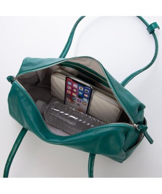 UNBILLION ペルケ perche / ソフトレザーワイドボストントート グリーン