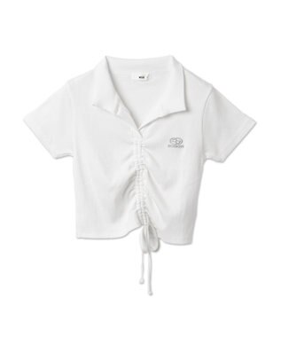 WEGO 刺繍スキッパードロストT ホワイト