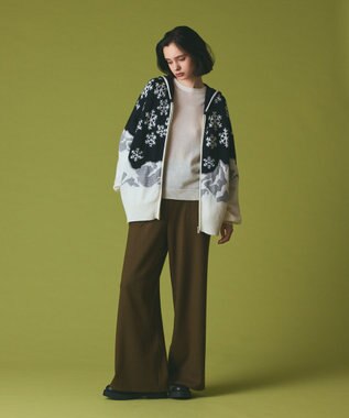 GRACE CONTINENTAL ウールジャージパンツ カーキ