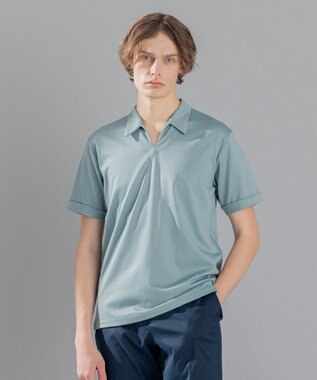 JOSEPH HOMME コットンナイロンテリー　スキッパー スカイブルー系