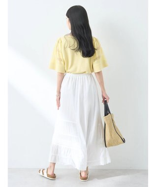 earth music&ecology フレア袖レースプルオーバー Light Yellow