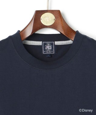 J.PRESS MEN 【DISNEY COLLECTION】【UNISEX】クレイジーパターンワンポイント Tシャツ / ミッキーマウス ネイビー系